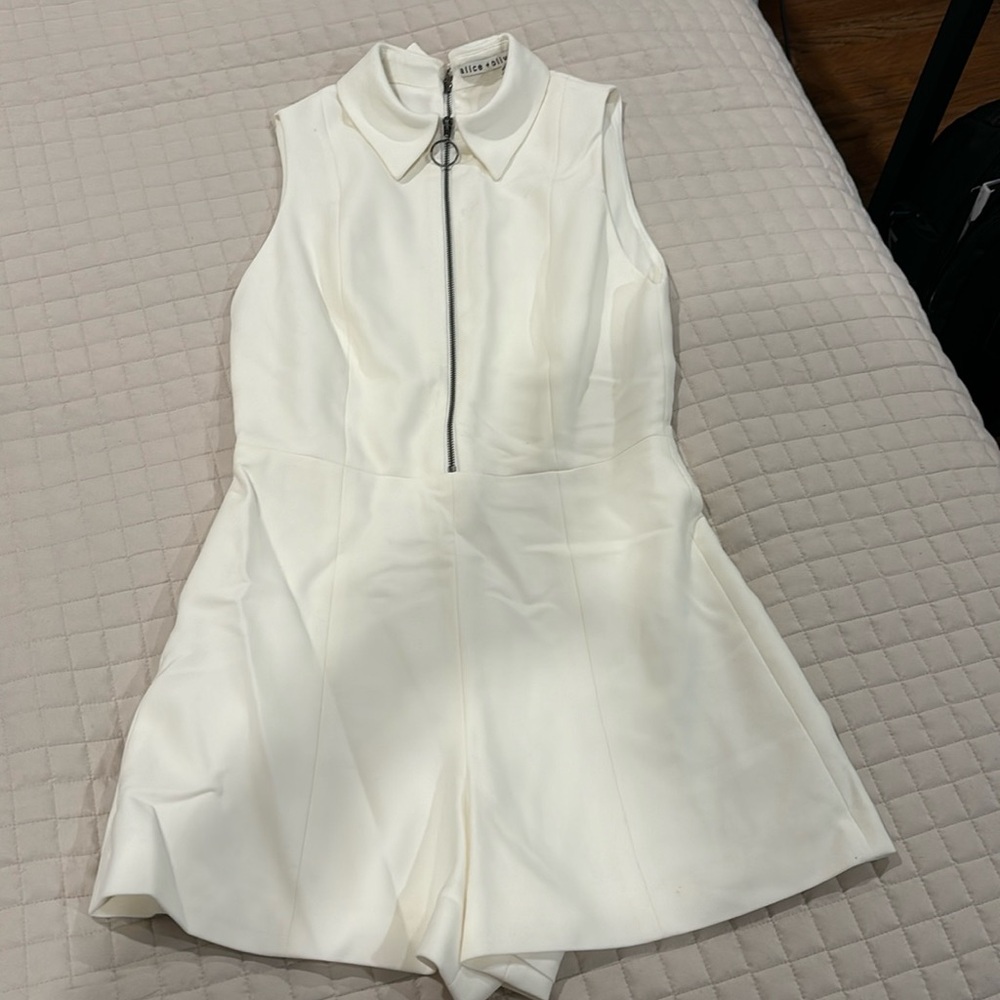 Alice + Oliva white romper